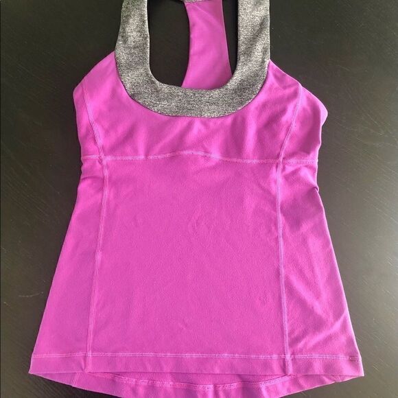 Lululemon purple w grey, racer back tank top. 6 - Picture 3 of 4